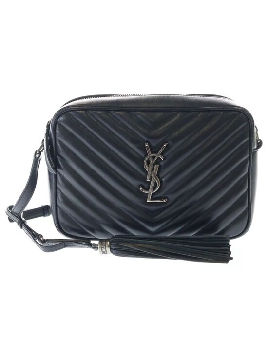 Saint Laurent Paris Shoulder Bag Black Leather Silver main image 4